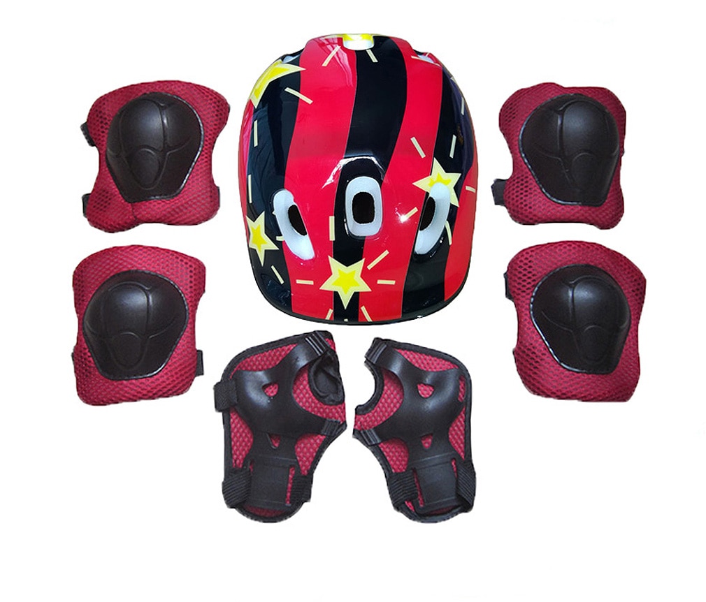 Boys Girls Kids Safety Helmet Hat & Knee & Elbow Pad Set For Cycling Skate Bike Protective