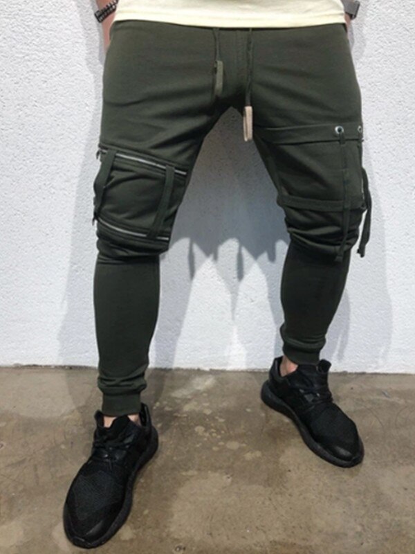 Mannen Fitness En Fitness Broek Pocket Band Stiksels Casual Broek