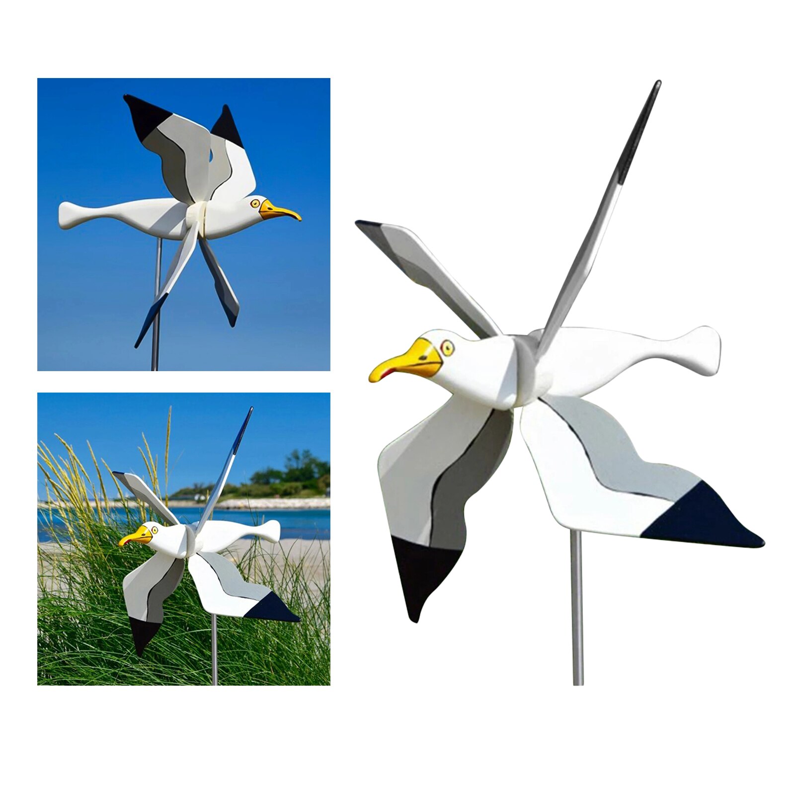 WhirligigSeagull Windmill Garden Ornaments Weather Resistant For Outdoor