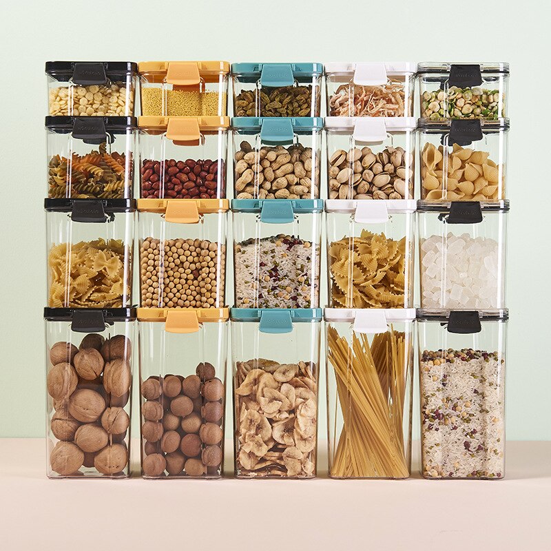 Food Storage Container Kitchen Gadgets Storage Refrigerator Box Multigrain Storage Tank Transparent Sealed Cans 700/950/1300ML