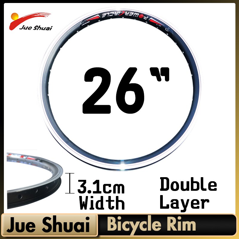Llanta de aleación de aluminio para bicicleta de carretera, llanta de 16, 20, 24 y 26 pulgadas, 700C, ancho de 2,5 cm y 3,1 cm: 26Inch width 3.1cm