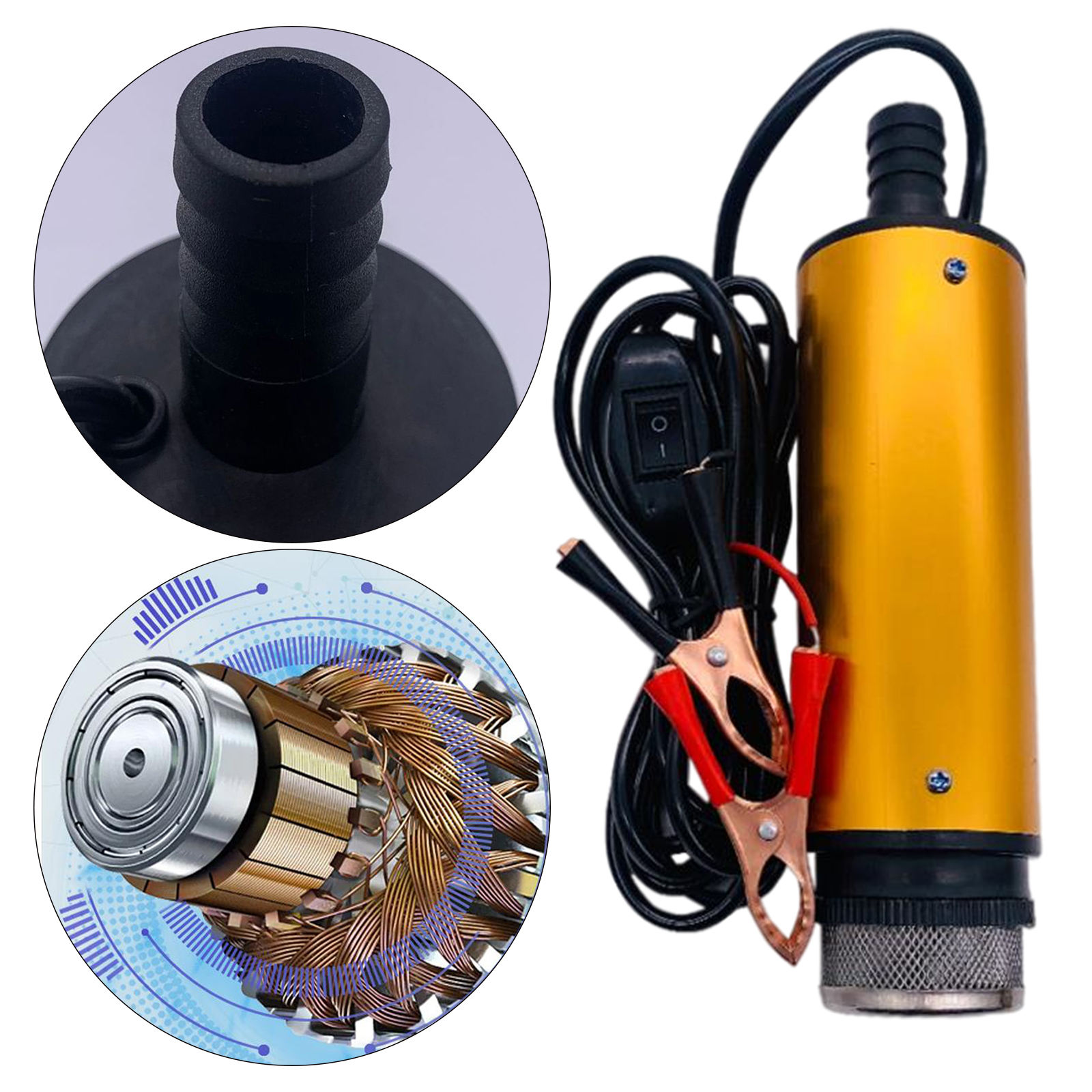 Electric Fuel Transfer Pump Water Oil Transfer Refueling Submersible Pump For Water Pump: 12V 38mm