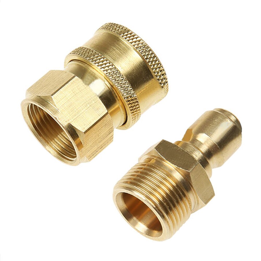 2PCS Coupler Water High Pressure Adapter Replacement Accessories Tool Quick Connector Set Hose Fitting Copper Cleaning Machine
