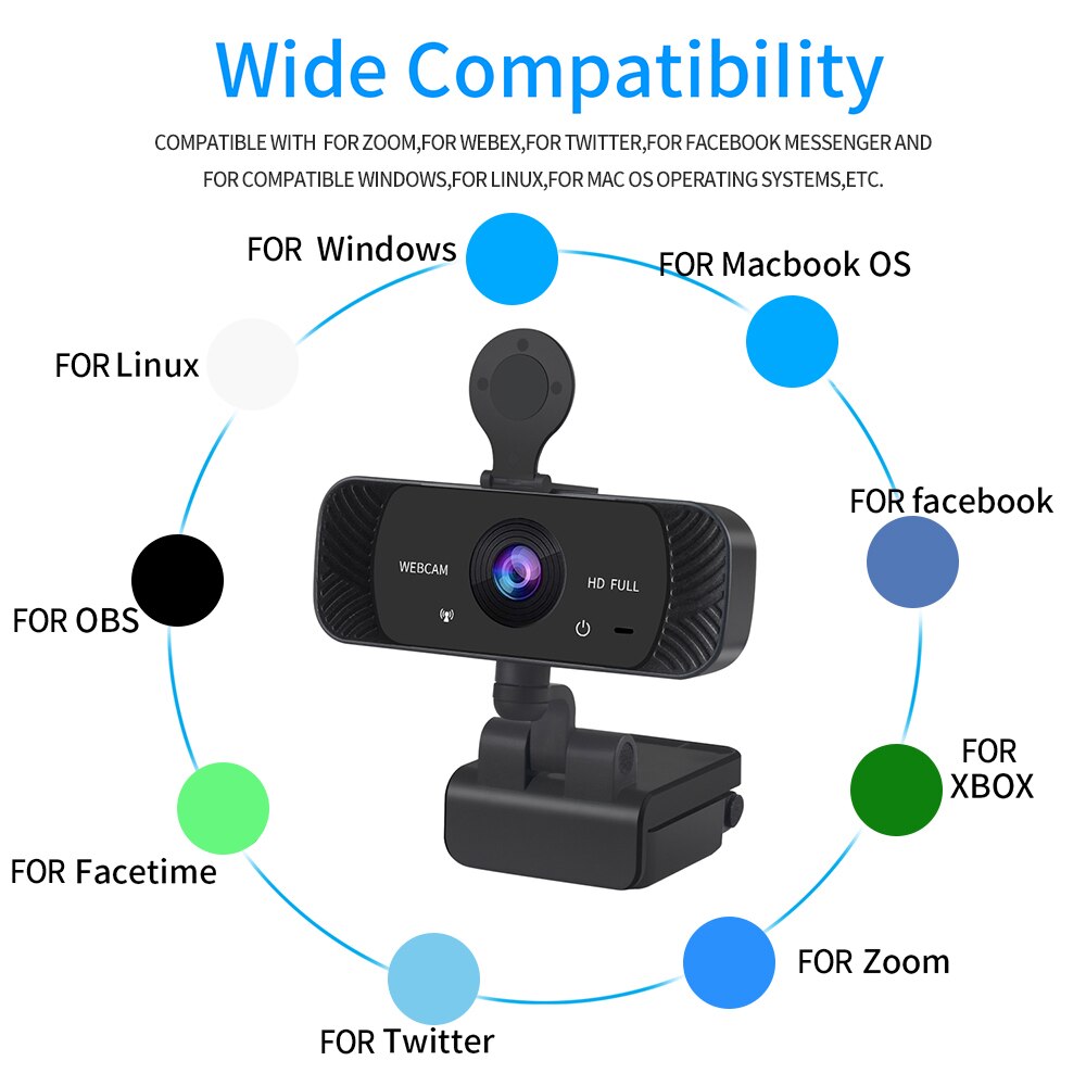 Webcam 1080P Web Camera 2K 4K Pc Computer Usb Camera Webcam Autofocus Webcam Met Microfoon Volledige hd 1080P Opname Webcams