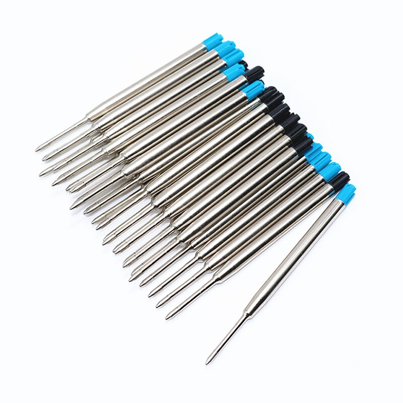5 Pcs Metal pen refills Universal Standard Style Black and Blue Ink 0.7mm Medium Nib Ball Point Pen Refills