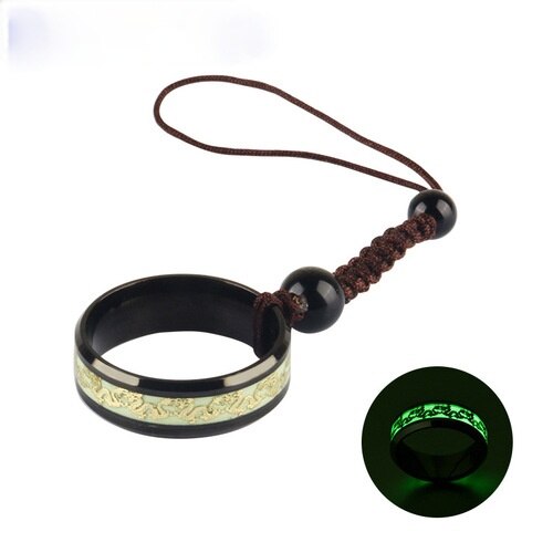 Telefoon Lanyard Korte Telefoon Keten Mannen Vrouwen Fall-Slip Hanger Hanger Chinese Stijl Titanium Staal Lichtgevende Draak Ring: black A