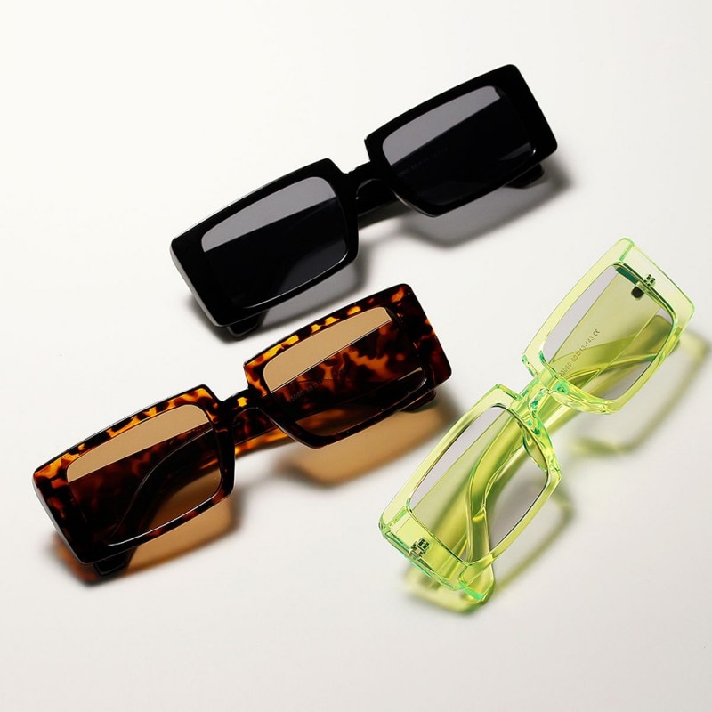 Retro personlighed solbriller cool firkantet gelé farve leopard print solbriller til kvinder