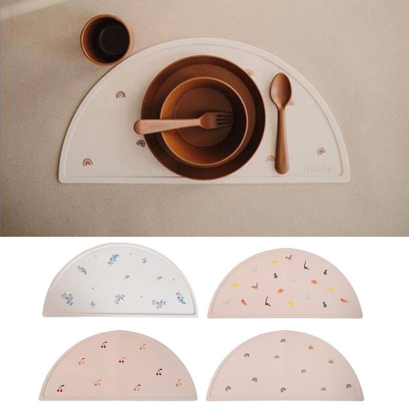 Tapis de Table en Silicone antidérapant facile à nettoyer pour tout-petit, napperon de alimentaire, appareil de salle à manger pour bébé