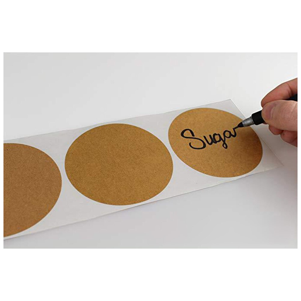500Pcs Kraf Paper Labels Stickers Scrapbooking Round Self-Adhesive Stickers Baking Bag Labels