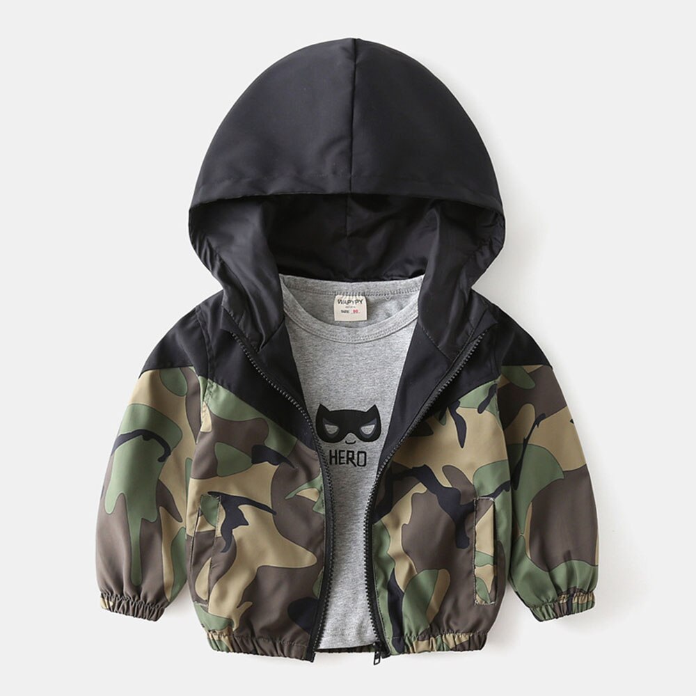 Benemaker Baby For Boys Autumn Jacket Girl Camouflage Windbreaker Children Clothing 2 To 7 Years Baby Kid Cool Hoodie Coat NA049