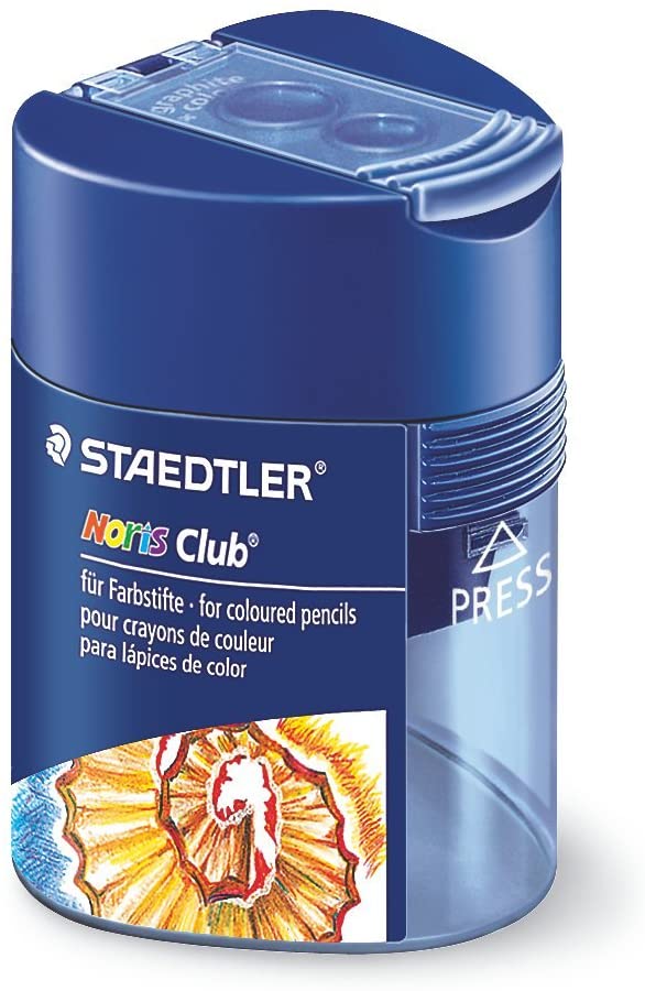 Staedtler 512 128 afilador doble Noris Club triangular, 10 piezas en caja de cartón