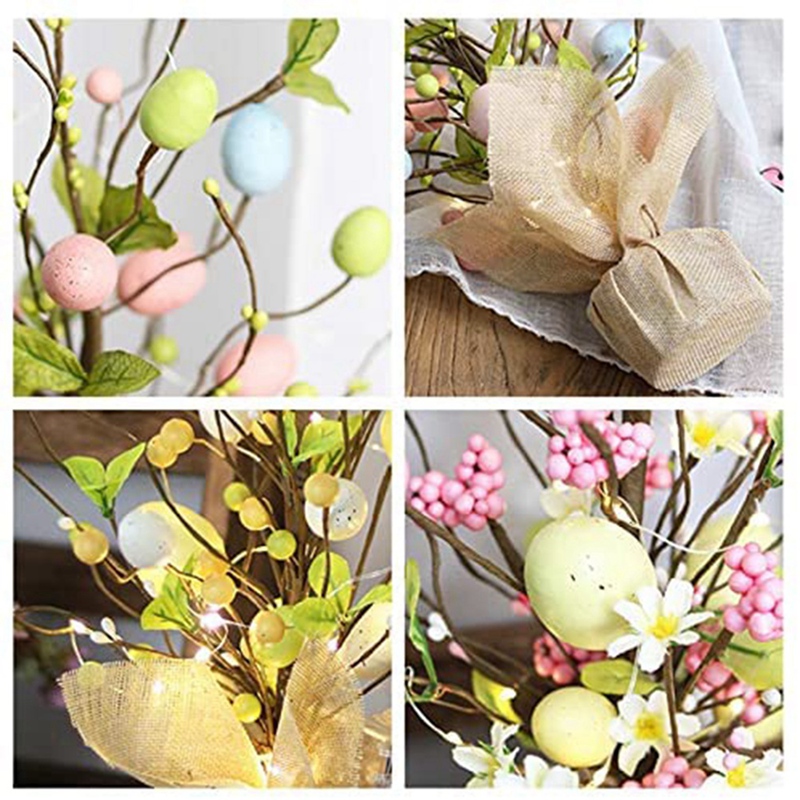 Table Easter Tree Artificial Tree With LED Light And Egg Artificial Bonsai Tree Desk Tree Lamp Night Light For Easter