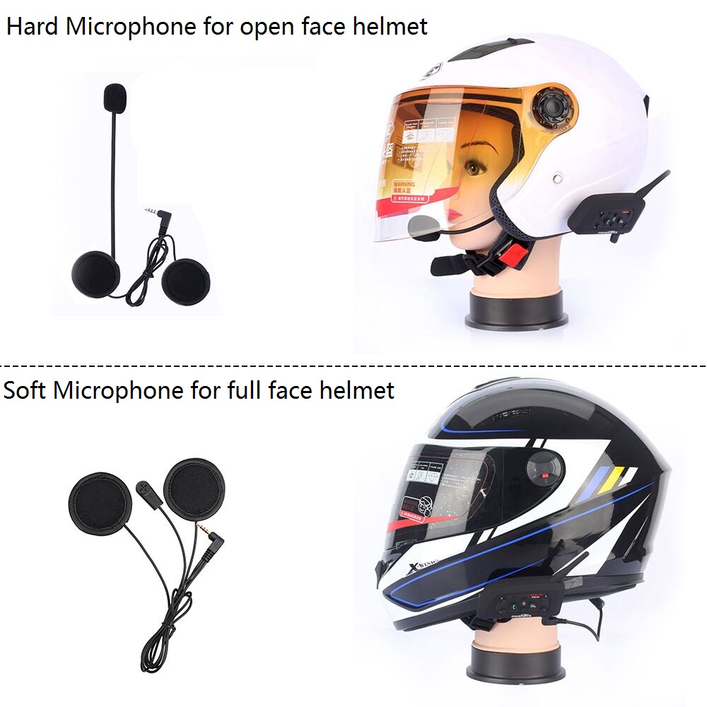 Casco de motocicleta Bluetooth EJEAS V6 Pro, 2 vías 1,200 m, sistema de