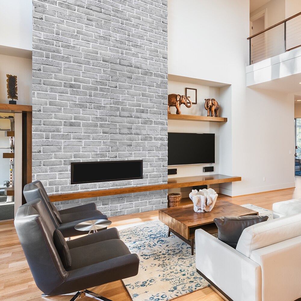 Funlife® AMERICAN STYLE™14pcs White Brick Backsplash Tile Stickers Floor Makeover Furniturn Waterproof Bathroom kitchen decal: Default Title