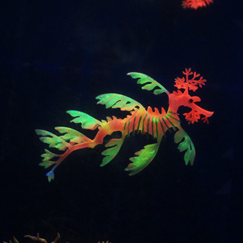 Aquarium Sea Dragon Glowing Artificial Silicone Fish Tank Decor Aquarium Decoration Ornament