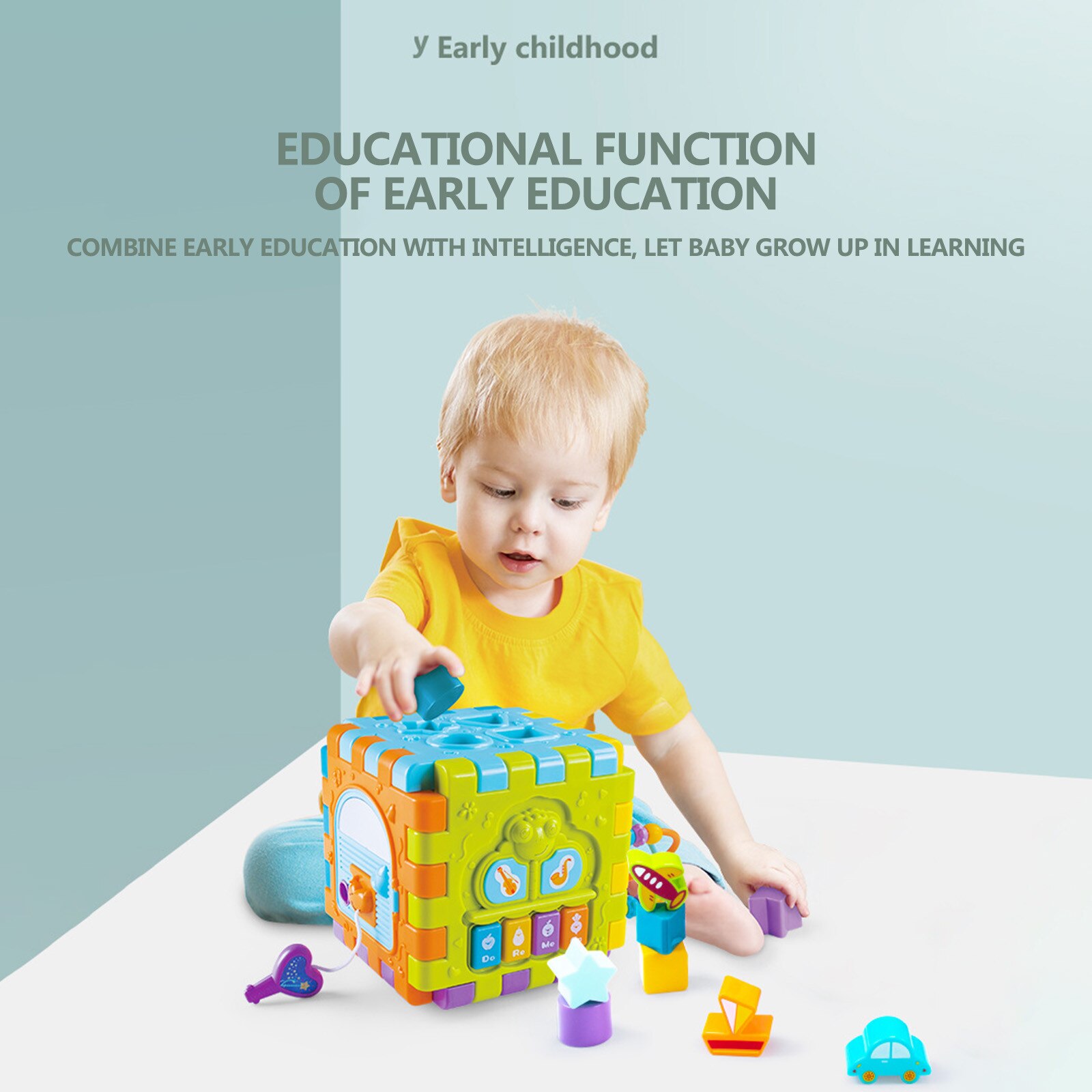 6 In 1 Multifunctionele Leren Cubes Muziek Speelgoed Cubes Baby Speelgoed Kinderen Bouwsteen Speelgoed Игрушки Для Детей
