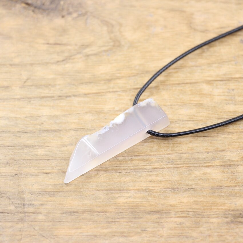 Collier de pendentifs en pierre brute Reiki pour femmes, bijoux naturels Gmes, quartz Rose, Citrines, œil de tigre, Agates, QC3013: Grey Agate