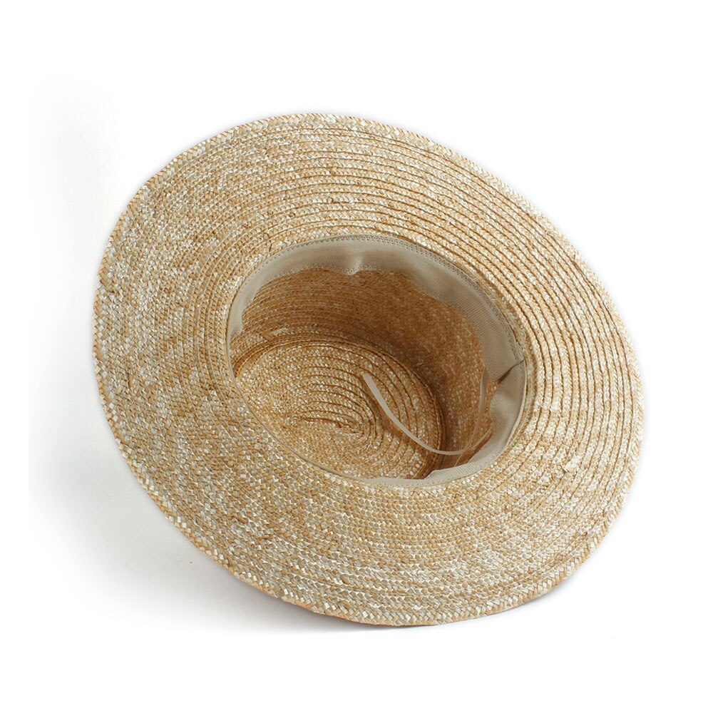 Handgemaakte Zomer Vrouwen Mannen Pork Pie Hoed Zonnehoed 100% Tarwe Stro Strand Hoed Dame Brede Rand Schipper Panama Beach zonnehoed Jazz Hoed