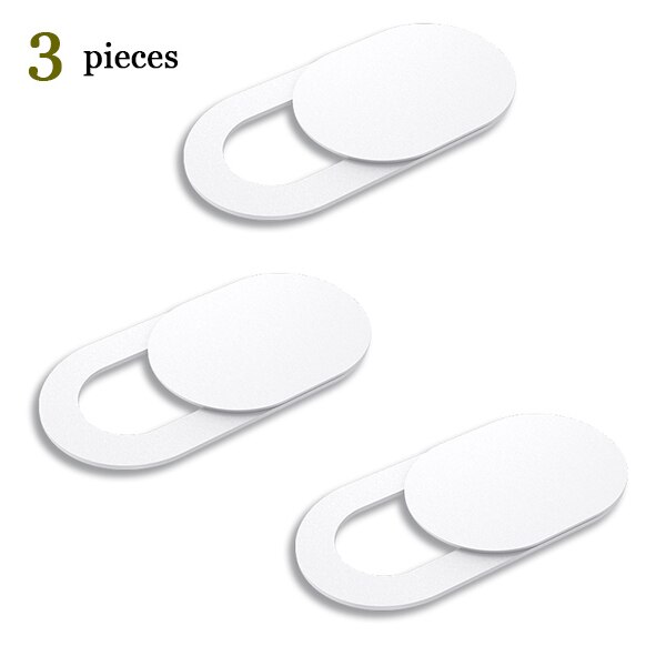 WebCam Cover Shutter Magnet Slider Universal Antispy Camera Cover For Web Laptop iPad PC Macbook Tablet lenses Privacy Sticker: 3pcs White Oval