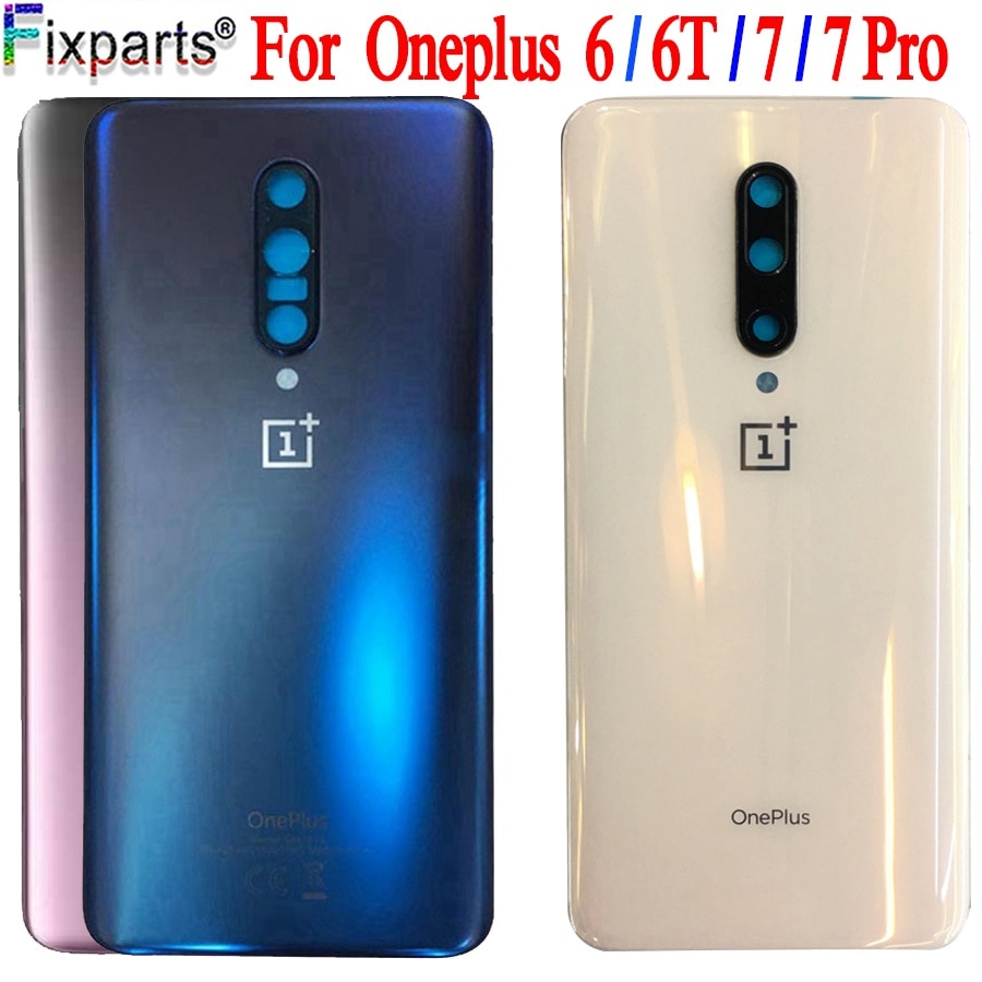 Originale A6000 di Vetro Per OnePlus 6 7 Pro Della Copertura Posteriore Della Batteria del Portello Posteriore di Vetro Per Oneplus 6T Coperchio Della Batteria 1 + 6 + Custodia + Colla