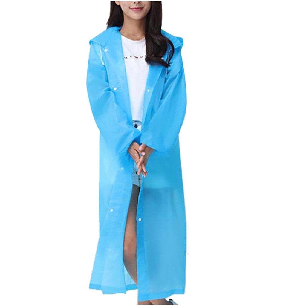 Raincoat Dress Women's Clothing Unisex Outdoor Travel Adult Raincoat Thick Transparent EVC Raincoat Pink Green: Blue