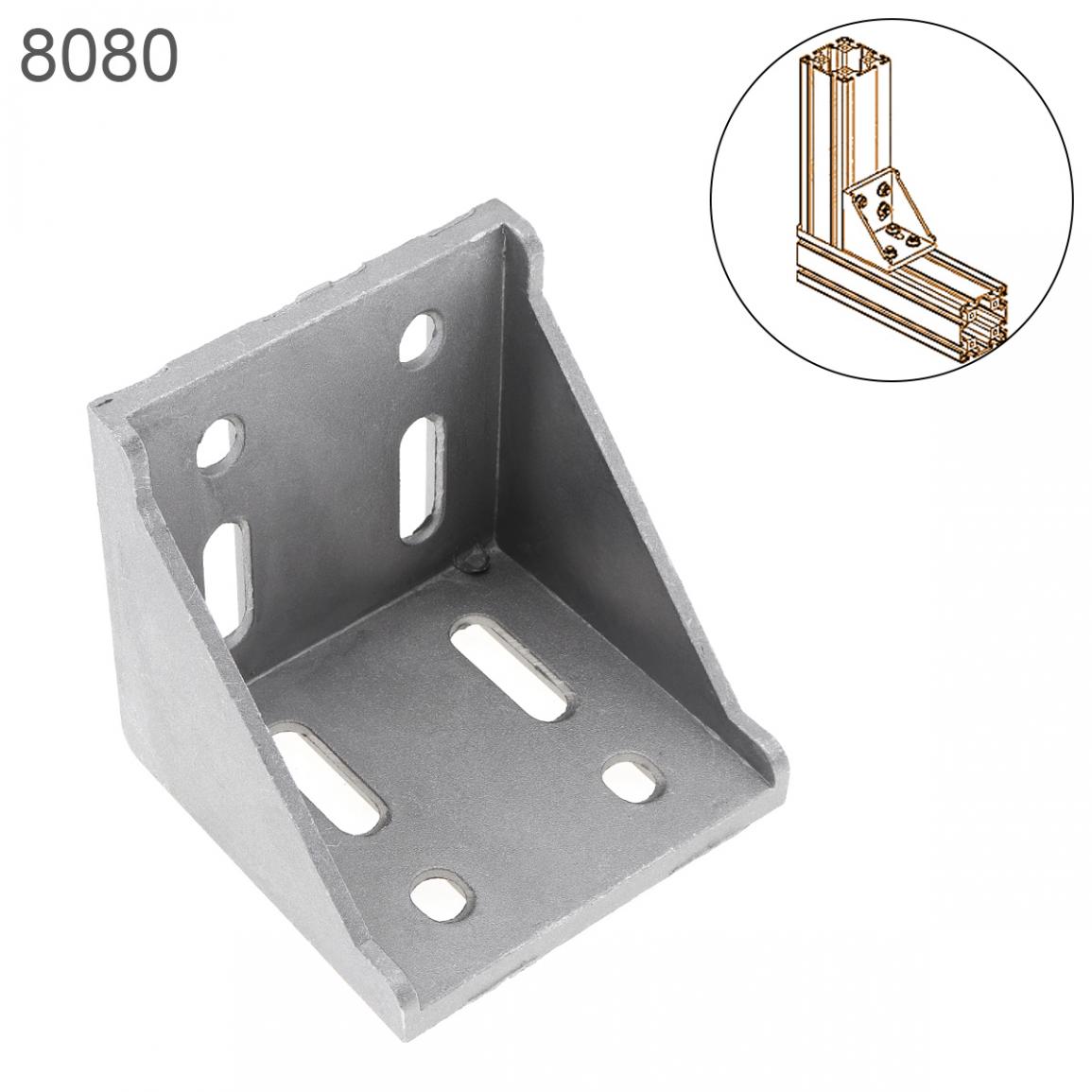 8080 Aluminum Corner L Shape Right Angle Support Connector Extrusion Industrial Aluminum Profile