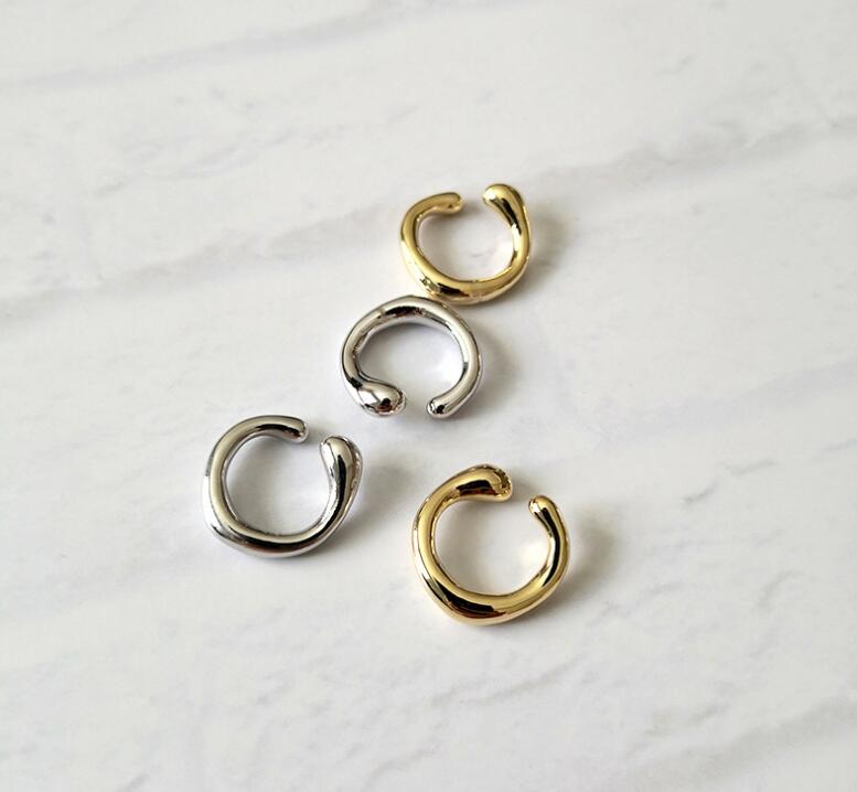 Hiphop punk metal ear cuff örhängen utan piercing inga öron hål öron cuff silver färg rund c clip on örhängen kroppssmycken