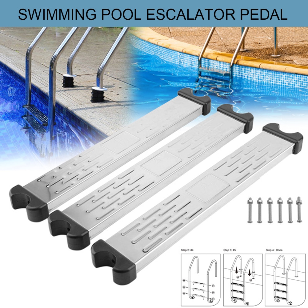 Swimming Pool Ladder Rung Steps Stainless Steel Replacement Non-Slip Ladder Pedal Swimming Pool Tools Swimming Pool Escalator