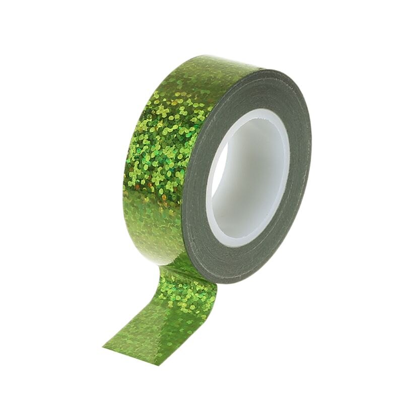 Rytmisk gymnastik dekoration holografisk glitter tape ring stick stick tilbehør: Grøn
