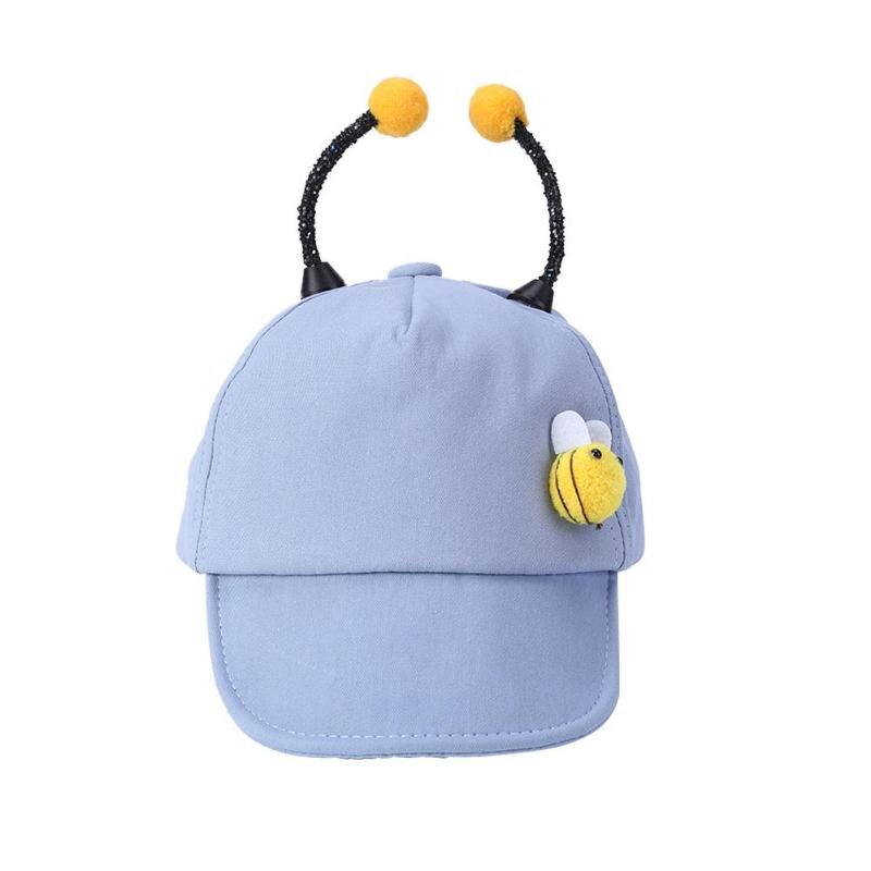 Cotton Stylish Warm Hat Sun Hat Protective Baby Summer Children Kids Soft Brim Detachable Outdoor Cap for Boys Girl: Blue