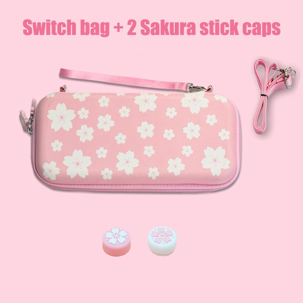 Nintend Accessori Pink Cherry Sakura Sacchetto di Immagazzinaggio di Viaggio di Trasporto Caso Della Copertura di Protezione Per Nintendos Interruttore/Lite Pellicola di Vetro: 2in1 Cherry Lite