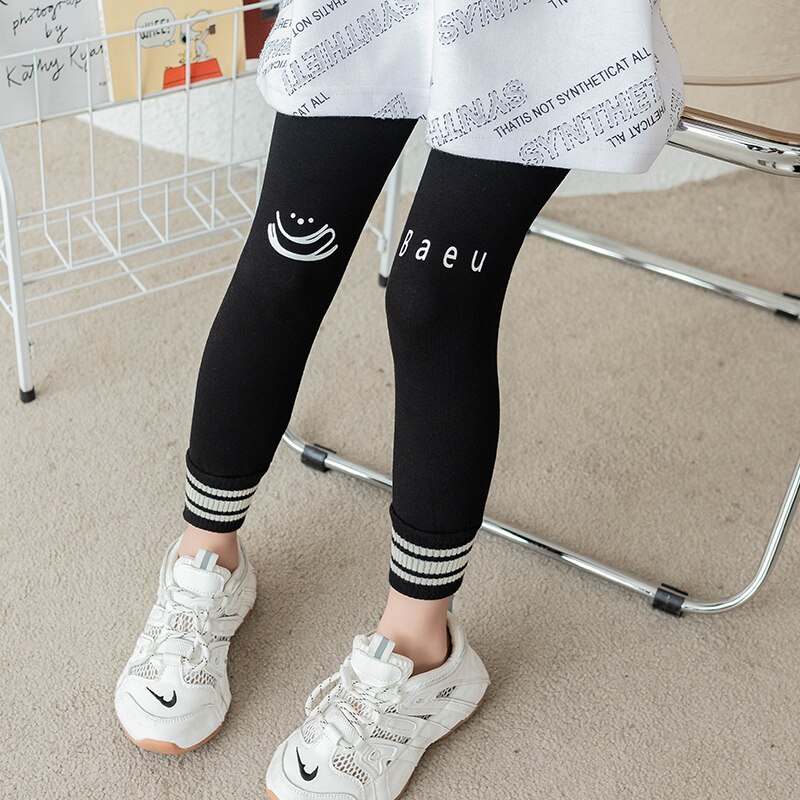 Leggings de algodón a rayas en espiral para niños y niñas, mallas duraderas resistentes al desgaste, antipelusas, novedad de verano, primavera y otoño: black / 140