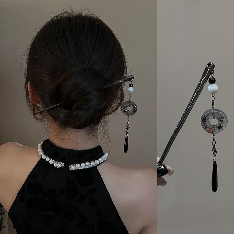 Ancient Chinese Style Butterfly Tassel Hair Stick for Women Girls Classical Hairpin Chinese Hair Accessories Jewelry: Gold-color