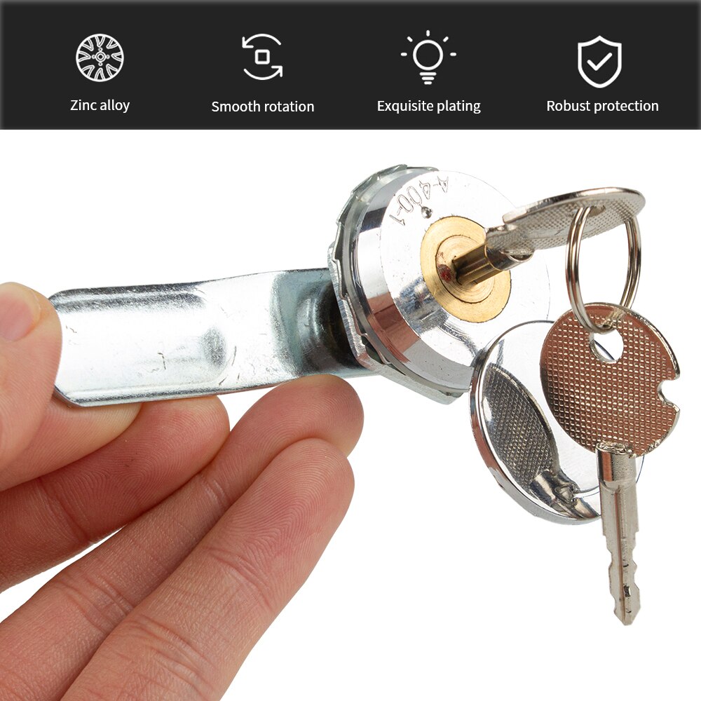 High Door Lock Useful Steady Cam Lock Padlock for Security Door Cabinet Mailbox Drawer Cupboard Camlock 16mm + 2 Keys