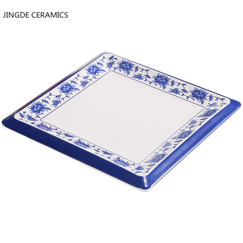 Food Grade Plastic Bone Plate Is Not Easy To Break Square Retro Classic Plate Restaurant Kitchen Dish