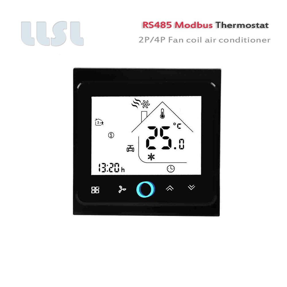 2P/4P Modbus RS485 Rtu-Fan Coil Airconditioner Thermostaat, 95-240VAC 24VAC