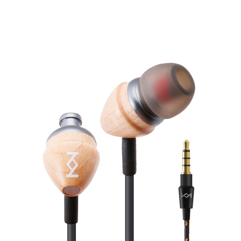 In-ear-kopfhörer aus holz mit kabel, super-bass-headset mit mikrofon, musikkopfhörer, metall-ohrhörer für android- und ios-handys