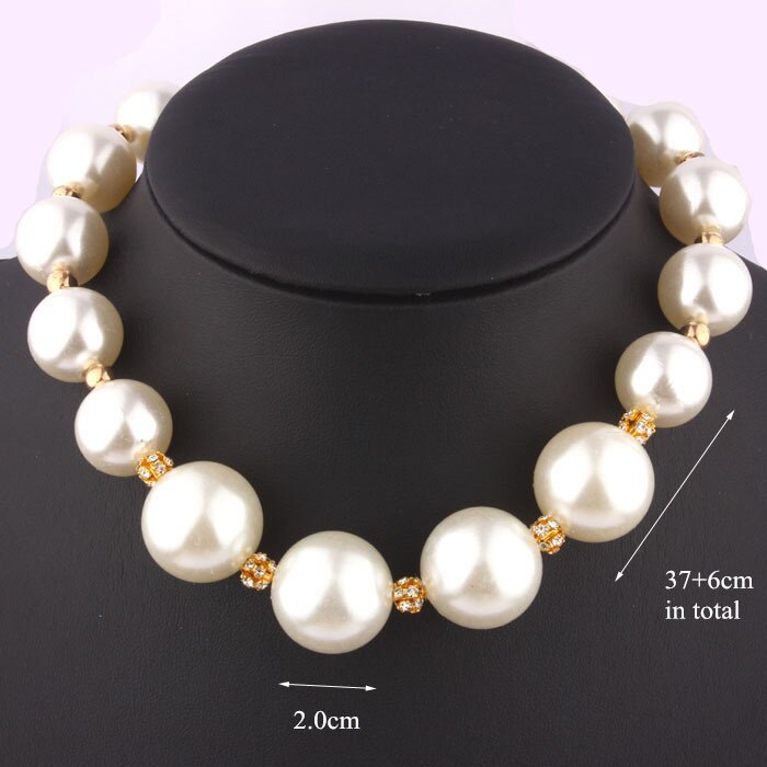 VIVILADY Jewelry Sets Imitation Pearl Crystal Necklace Earrings 2pcs/set Women Bijoux Accessory Party: necklace