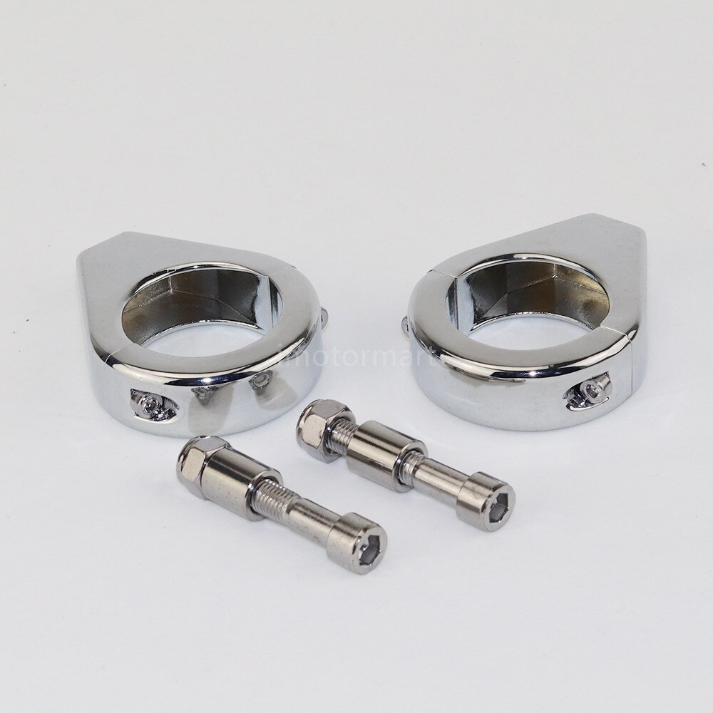 2 stücke Chrome Blinker Halterung 39mm/41mm/49mm Für Harley Montieren Gabel Drehen signal Halterung Umzug Schellen Motorrad