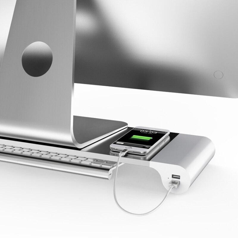 Computer monitor stand, usb adapter, desktop direct charge computer booster pad