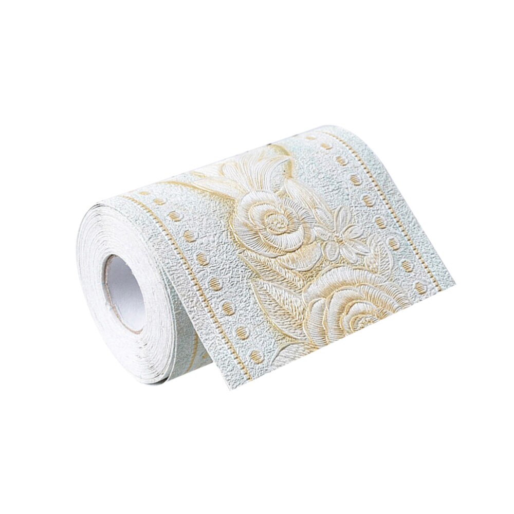 Green Background Rose Printing Wallpaper Border Sticker Pretty Waist Line Wall Sticker Waterproof Self Adhesive PVC Wallpaper Bo