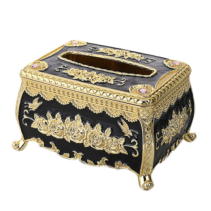 Modern European Ornate Tissue Box Cover, Luxury Noble Paper Facial Tissue Napkin Holder For Bedroom Office: Light Grey
