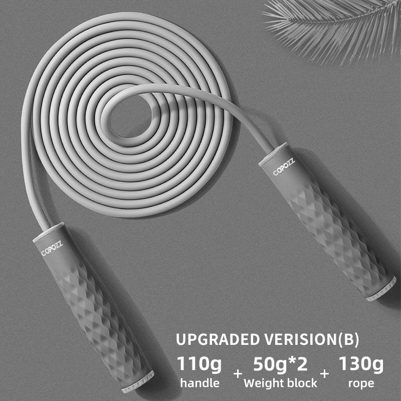 Regulowana skakanka Crossfit pomiń prędkość ważjeden skakanki z blokadą ciężaru łożyska kablowe trening zdatność uchwyt antypoślizgowy: Upgrade jeden(B)-szary