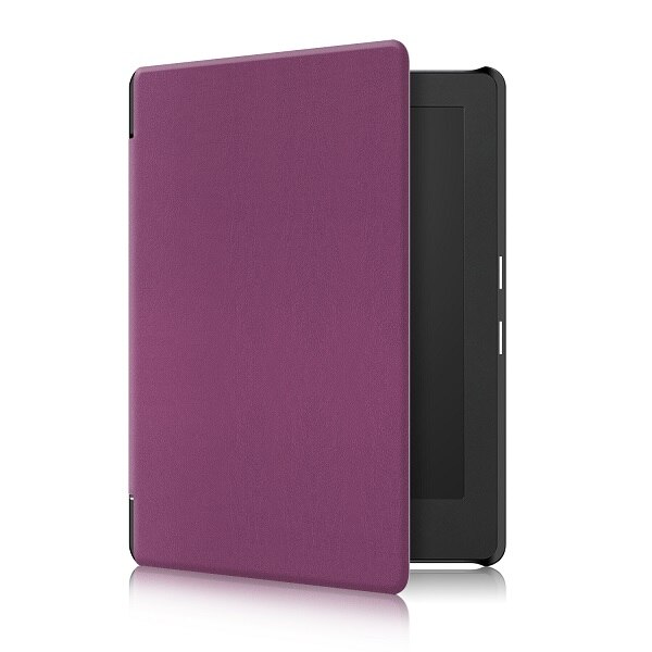 Smart etui til kobo aura  h2o edition 2, 6.8 tommer vandtæt ereader magnetisk cover, slim læder funda capa: Lilla