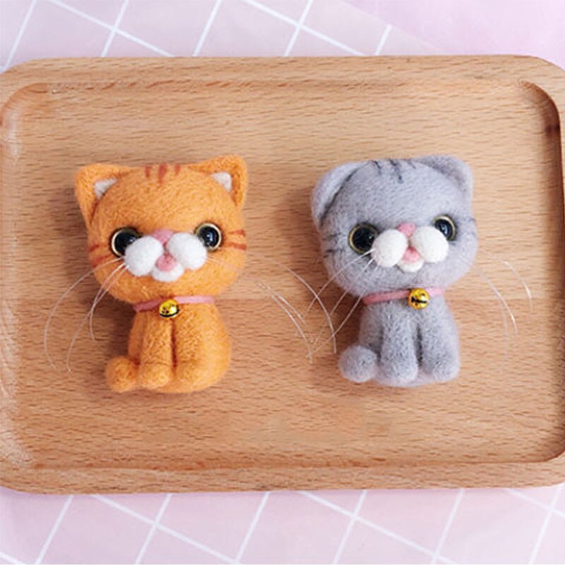 Jiwuo Wool Felt Poke Handmade Animal Pet Doll Toy Wool Needle Felting Kit Cat Shiba Inu Material Package DIY For Beginner