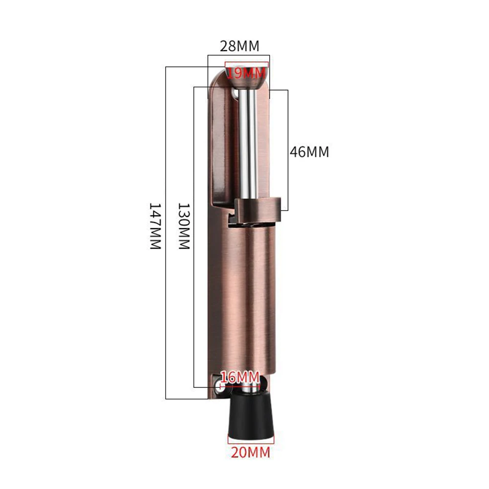 Butoir de porte télescopique, butée de porte à ressort, position réglable en métal avec cales de frein à pied pour couture inférieure de porte: Rouge