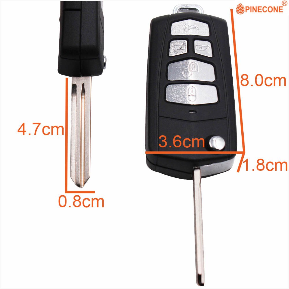 PINECONE for Kia Carnival Sedona Royale Hyundai Entourage 5 Button Key Modified Flip Folding Car Key Fob Shell Case