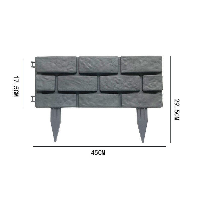4Pcs Garden Edging Courtyard Grass Rectangle Stone Brick Effect Accessories Plant Bordering Path Lawn Fence Decoration