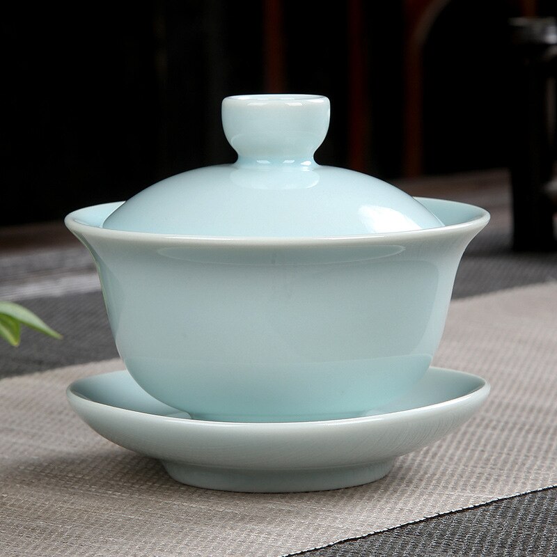 130ml terrin kinesisk keramisk tekop drinkware tekopper kopper porcelæn kinesisk traditionelt tesæt med låg og underkop: 08