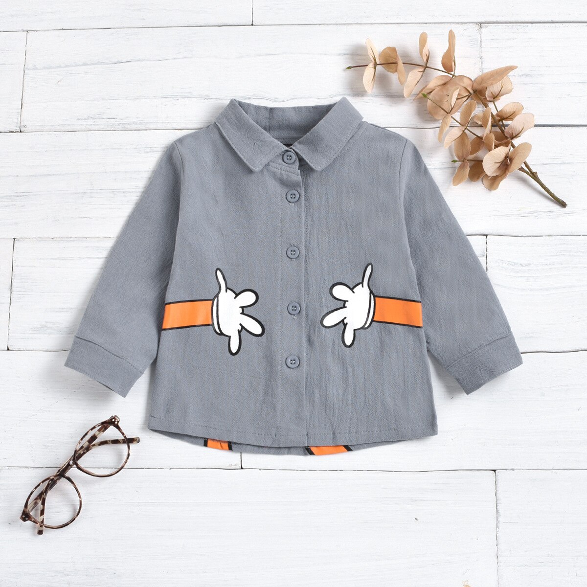 Spring Boys Girls Shirt Cotton Long Sleeve Kids Tops Turn Down Collar Girls Clothes